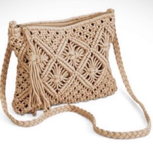 Boho Style Hand Woven Macrame Rope Crossbody Bag